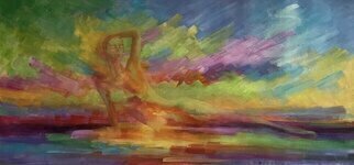 Nurhilal Harsa: 'landscape 3', 2023 Oil Painting, Beach. Original oil painting, oil on canvas, nude, landscape oil painting, oil, original, landscape, autumn, peace, happiness, sun, seascape...
