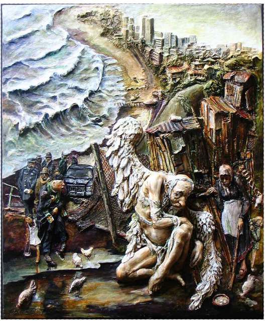 Artist Janusz Obst. 'Angel' Artwork Image, Created in 2008, Original Bas Relief. #art #artist