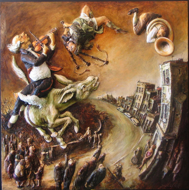 Artist Janusz Obst. 'Kansas Carnivale' Artwork Image, Created in 2007, Original Bas Relief. #art #artist