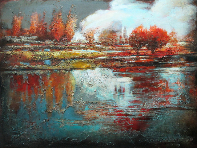 Oleg Danilyants  'LANDSCAPE With GRAY SKY', created in 2012, Original Painting Oil.