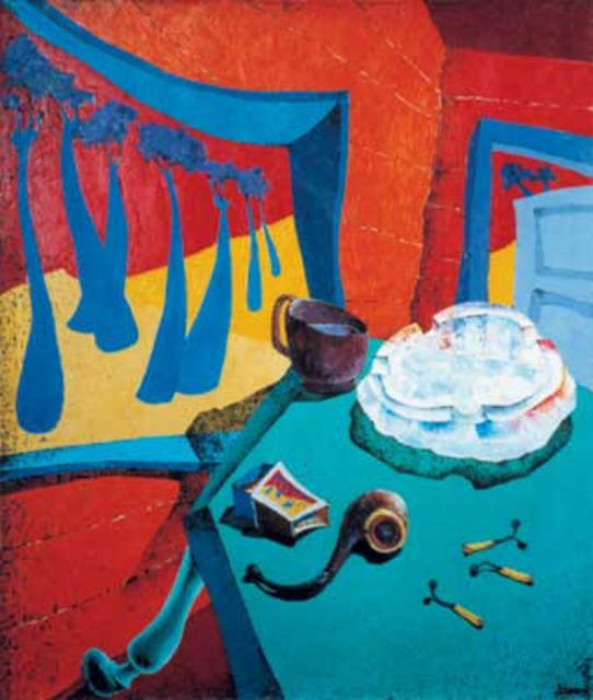 Oleg Danilyants  'Still Life In The Orange Room', created in 1991, Original Painting Oil.