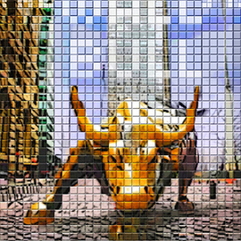Oleg Filin: 'the wall st bull', 2017 Mixed Media Photography, Cityscape. Artist Description: AVAILABLE IN PRINTS only  the artwork is presented by a PREVIEW image at absolutearts. com and  available in high- quolity wall art prints at another art trading web- sites in different mediums and sizes: acrylic, aluminium, acrylic glass   from 10x20 cm through 100 cm. My additional SHOPS USA ...