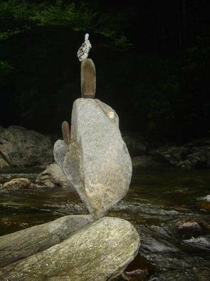 Ron Ogle: 'Balanced Rock Number  389', 2005 Color Photograph, Culture.  Zoom in. All I can figure is that my practice at balancing stones found along side that creek has resulted in me being able to balance them. Unless it is raining. ...