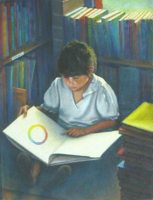 Artist Ron Ogle. 'Girl Reading' Artwork Image, Created in 2002, Original Drawing Other. #art #artist