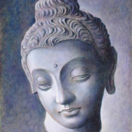 Ron Ogle: 'Head of Buddha', 2008 Oil Painting, Buddhism. Artist Description:  Found in Gandhara, Northern India.  Made about 3rd century A.  D.  Beyond the beauty of the external forms, there is more here something that cannot be named, something ineffable, some deep, inner, holy essence.  Whenever and wherever there is beauty, this inner essence shines through somehow.  It only ...