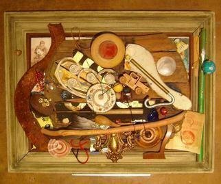Ron Ogle: 'Number One', 1996 Assemblage, Culture. My first assemblage.  It is framed. You sure can zoom in on this one. ...