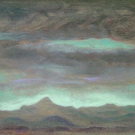 Ron Ogle: 'Tiny Mt Pisgah Landscape', 2004 Oil Painting, Landscape. Artist Description:  In the collection of Laurie Anderson, who I knew in high school. ...