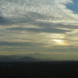 Ron Ogle: 'VIEW FROM THE GROVE PARK INN OCTOBER 26  2006', 2006 Color Photograph, Landscape. Artist Description:  The bright area in the sky is a parhelion of 22 degrees, a halo phenomenon often seen here in Asheville, in the afternoon, looking westward. ...