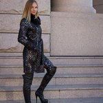 sexy girl in leather coat By Ivan Krivenko