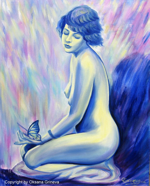 Artist Oksana Grineva. 'Madam Butterfly ' Artwork Image, Created in 2012, Original Painting Oil. #art #artist