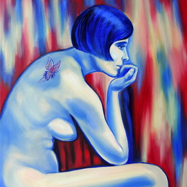 Oksana Grineva: 'Shadows of the Mind', 2013 Oil Painting, Figurative. Artist Description:     Nude, Figurative, female, people, woman , contemporary, original, giclee, prints      ...