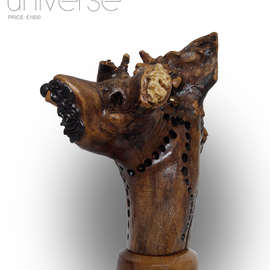 Olav Ata: 'Universe', 2015 Mixed Media Sculpture, Abstract. Artist Description:  Wooden sculpture with mixed applied art approach/ ...