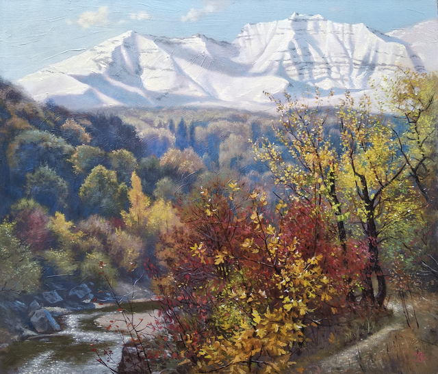 Oleg Khoroshilov  'By The Nalchik River', created in 2019, Original Painting Acrylic.