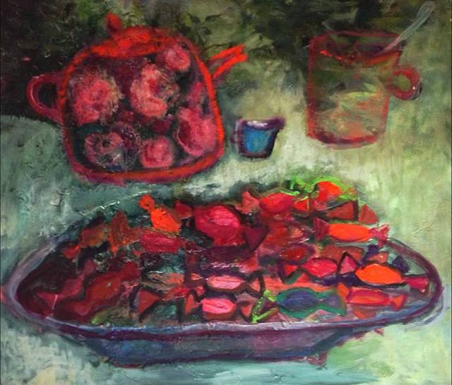 Olga Bukowska  'Many Sweets', created in 2014, Original Painting Oil.
