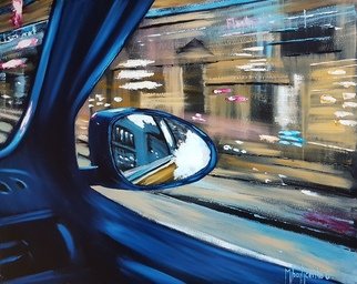 Olga Mihailicenko: 'city escape', 2018 Oil Painting, Cityscape. 19. 6x15. 7x0. 6 inches.  One of a kind work.  Signed front and back.  Sold with certificate of Authenticity.  Painted on linen canvas with the highest quality professional oil colors.  Sold with a simple black wooden frame.  This painting will be professionally packaged for safe travel.  The colors may look ...