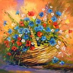 basket with flowers By Olha Darchuk
