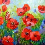 poppies and butterflies By Olha Darchuk