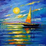 sailboat at sunset By Olha Darchuk