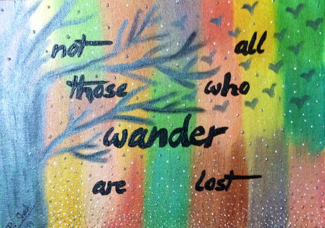 Pooja Shah  'A Quote For The Avid Wanderer, Commissioned', created in 2014, Original Pastel Oil.