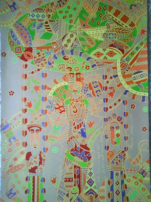 Mocanu Monica: 'marriage', 2004 Acrylic Painting, Ethnic. 