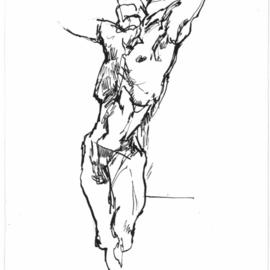 Dario Raffaele Orioli: 'croquies 3', 1976 Ink Drawing, nudes. 