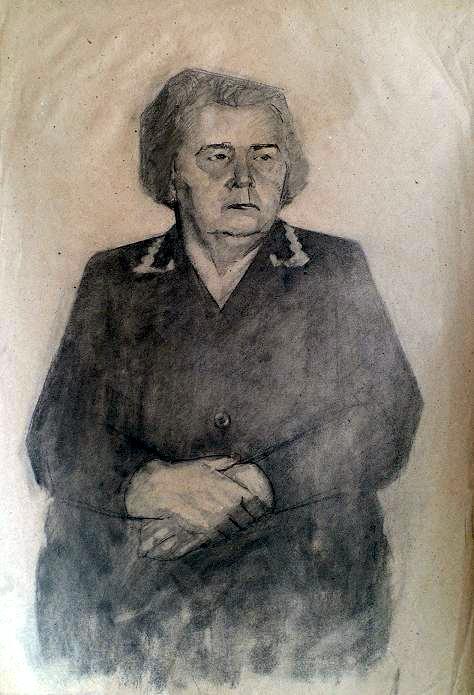Dario Raffaele Orioli: 'portrait of woman', 1976 Charcoal Drawing, Portrait. 