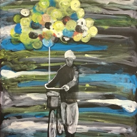 Pedro Fiol: 'dream seller', 2015 Oil Painting, Abstract Figurative. Artist Description: Balloon seller on The streets of Kabul...