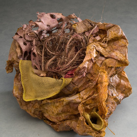 Elena Osterwalder: 'La Canasta', 2009 Other Sculpture, Abstract. Artist Description:  Hand made paper, amate, hemp, cotton cloth , dyed in organic colors. ...