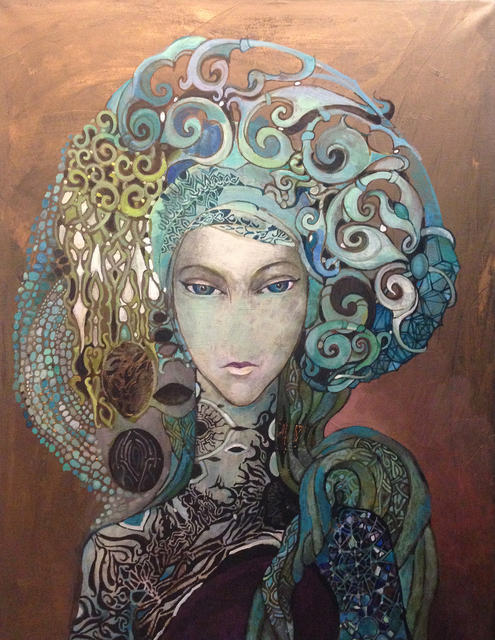 Artist Olga Zelinska. 'Turquoise' Artwork Image, Created in 2017, Original Painting Oil. #art #artist