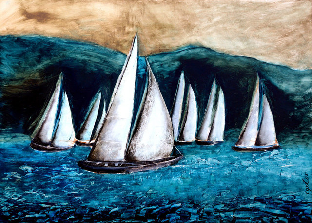 Ozgul Tuzcu  'Mediterranean III', created in 2008, Original Painting Oil.