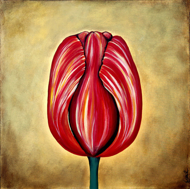 Artist Ozgul Tuzcu. 'Tulip I' Artwork Image, Created in 2007, Original Painting Oil. #art #artist