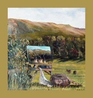 Ozzie Kajtezovic: 'bag of dreams', 2010 Oil Painting, Landscape.     detail of 