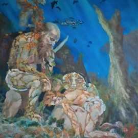 Ozzie Kajtezovic: 'god then blood', 2018 Oil Painting, Abstract Landscape. Artist Description: Definition of love towards God and Family . . . ...