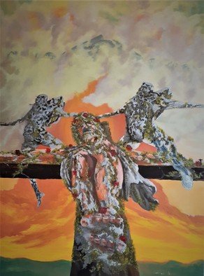 Ozzie Kajtezovic: 'resurrection', 2018 Oil Painting, Abstract Figurative. Words are useless in explaining of visual art. . . ...
