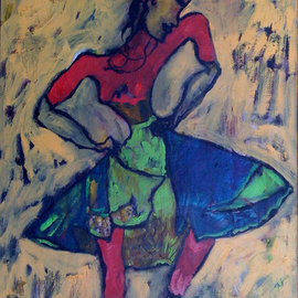 Padma Prasad: 'Dancer', 2009 Oil Painting, Figurative. Artist Description:    Woman figure dancer   ...