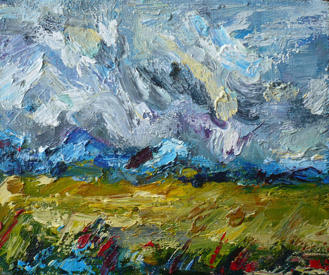 Artist Galina Nikolova. 'Fields On The Wind' Artwork Image, Created in 2009, Original Painting Oil. #art #artist