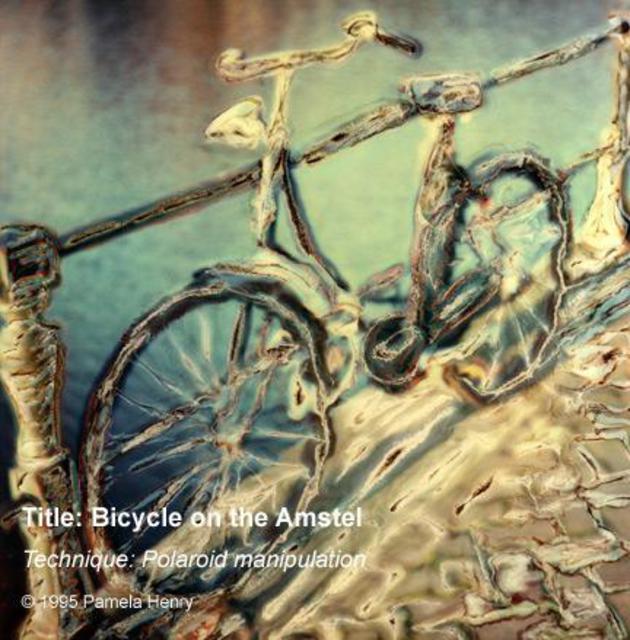 Artist Pamela Henry. 'Bicycle On The Amstel' Artwork Image, Created in 1995, Original Photography Black and White. #art #artist