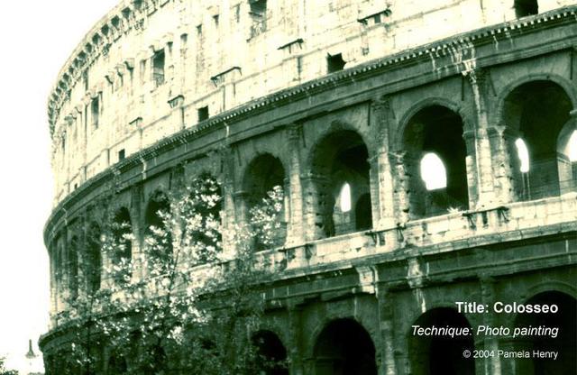 Artist Pamela Henry. 'Colosseo' Artwork Image, Created in 2004, Original Photography Black and White. #art #artist