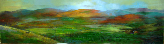 Parnaos Surabischwili  'Morning Walk', created in 2010, Original Painting Oil.