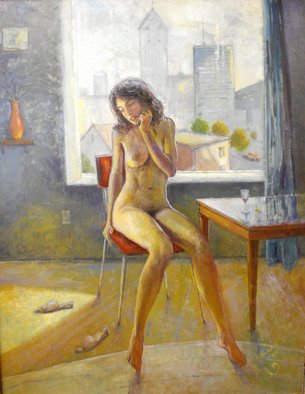 Parnaos Surabischwili: 'Plans for Evening', 2006 Oil Painting, nudes. 
