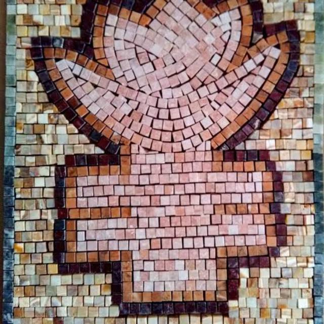 Artist Goksen Parlatan. 'Surrender Flower Mosaic' Artwork Image, Created in 2019, Original Glass Stained. #art #artist