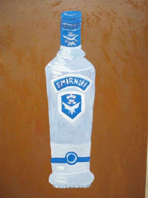 Patrice Tullai  'Bottle Of Smirnoff', created in 2008, Original Mixed Media.