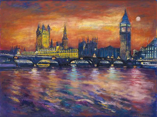 Artist Patricia Clements. 'Houses Of Parliament' Artwork Image, Created in 2009, Original Printmaking Giclee. #art #artist