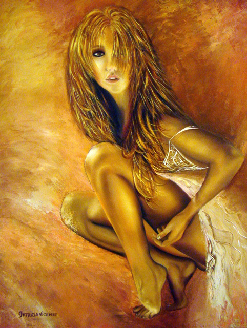Patricia Vicente  'Agazapada', created in 2012, Original Painting Oil.