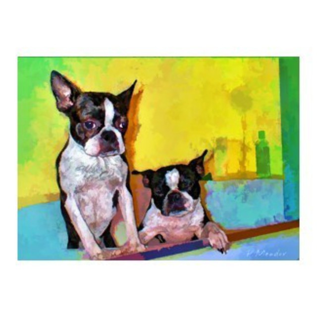 Patti Meador  'Bathtime Boston Terriers', created in 2009, Original Digital Art.