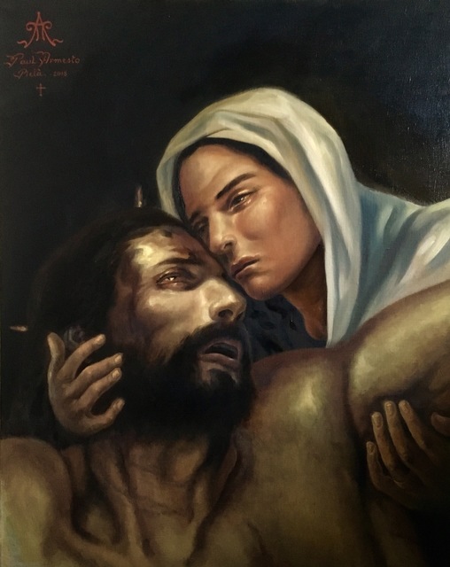Artist Paul Armesto. 'Pieta' Artwork Image, Created in 2018, Original Painting Oil. #art #artist