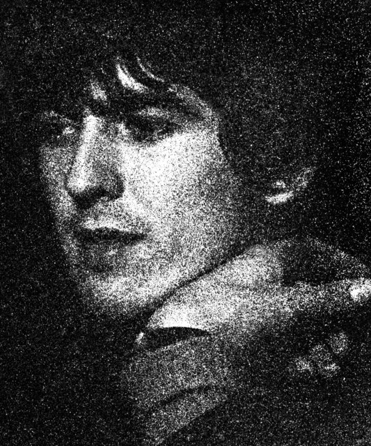 Artist Paul Berriff. 'The Beatles George Harrison' Artwork Image, Created in 1963, Original Photography Black and White. #art #artist
