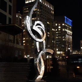Paul Machalaba: 'Elevation III commission', 2019 Aluminum Sculpture, Abstract. Artist Description: 13 foot polished fluid abstract commissions available for corporate or residential spaces.  Projects can be designed and built in a similar style to your exact wishes. ...