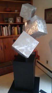 Paul Machalaba: 'Trilithium', 2015 Aluminum Sculpture, Abstract. Abstract, shiny, aluminum, cubes, welded, minimal contact. ...