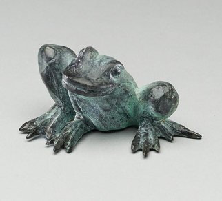 Paul Orzech: 'Frog ', 2009 Bronze Sculpture, Animals. The stylized sitting Frog has the look of a friendly prince waiting a kiss from a passing princess.  I created Frog as part of a series of stylized animals as a fun project.  If you like this sculpture you may enjoy the other bronze castings in this animal seriesFeline 2, ...